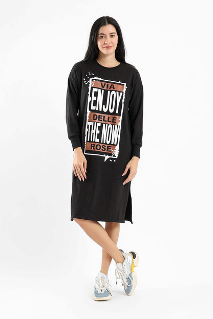 Printed Sweatshirt Dress - Carina - ÙƒØ§Ø±ÙŠÙ†Ø§