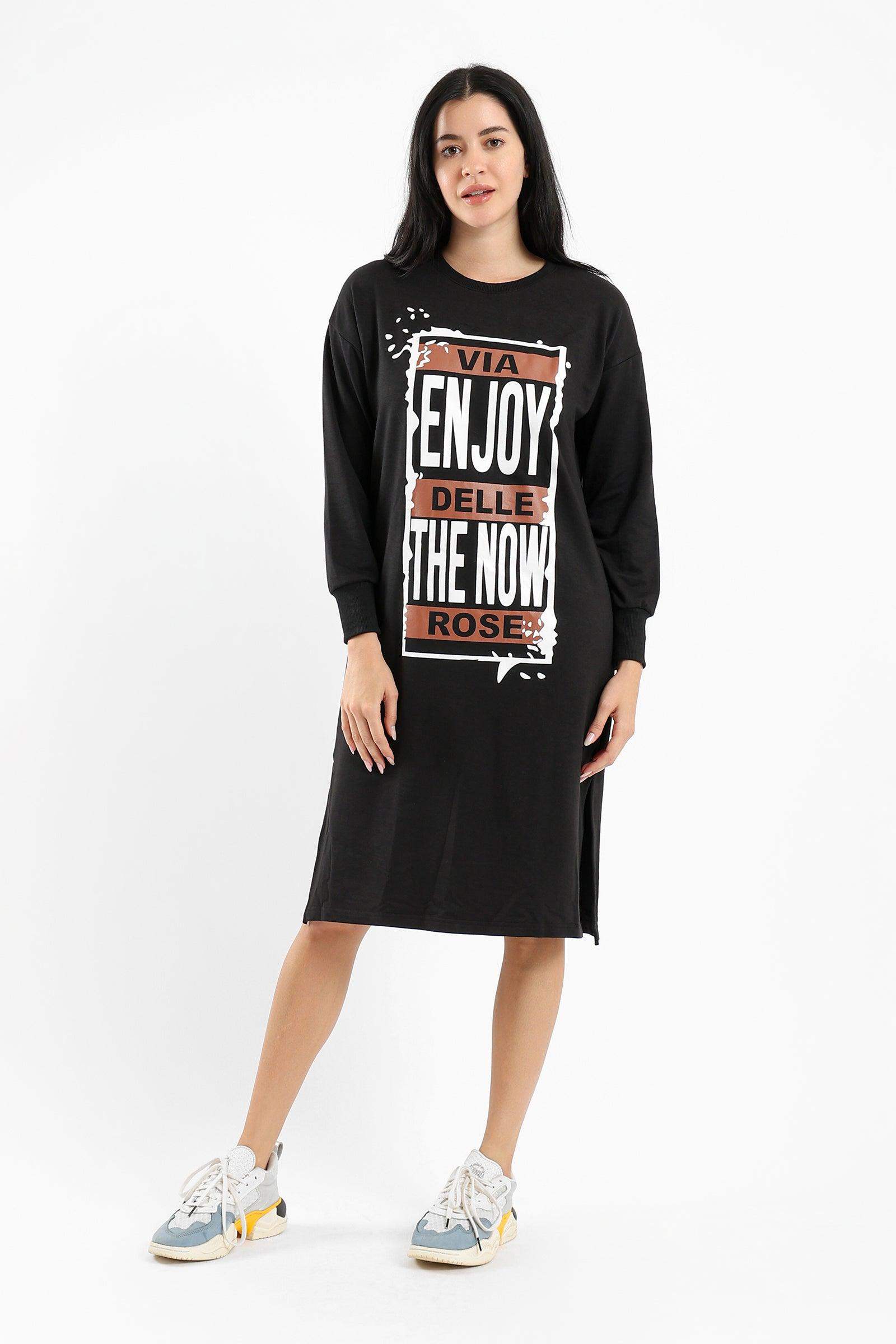 Printed Sweatshirt Dress - Carina - ÙƒØ§Ø±ÙŠÙ†Ø§