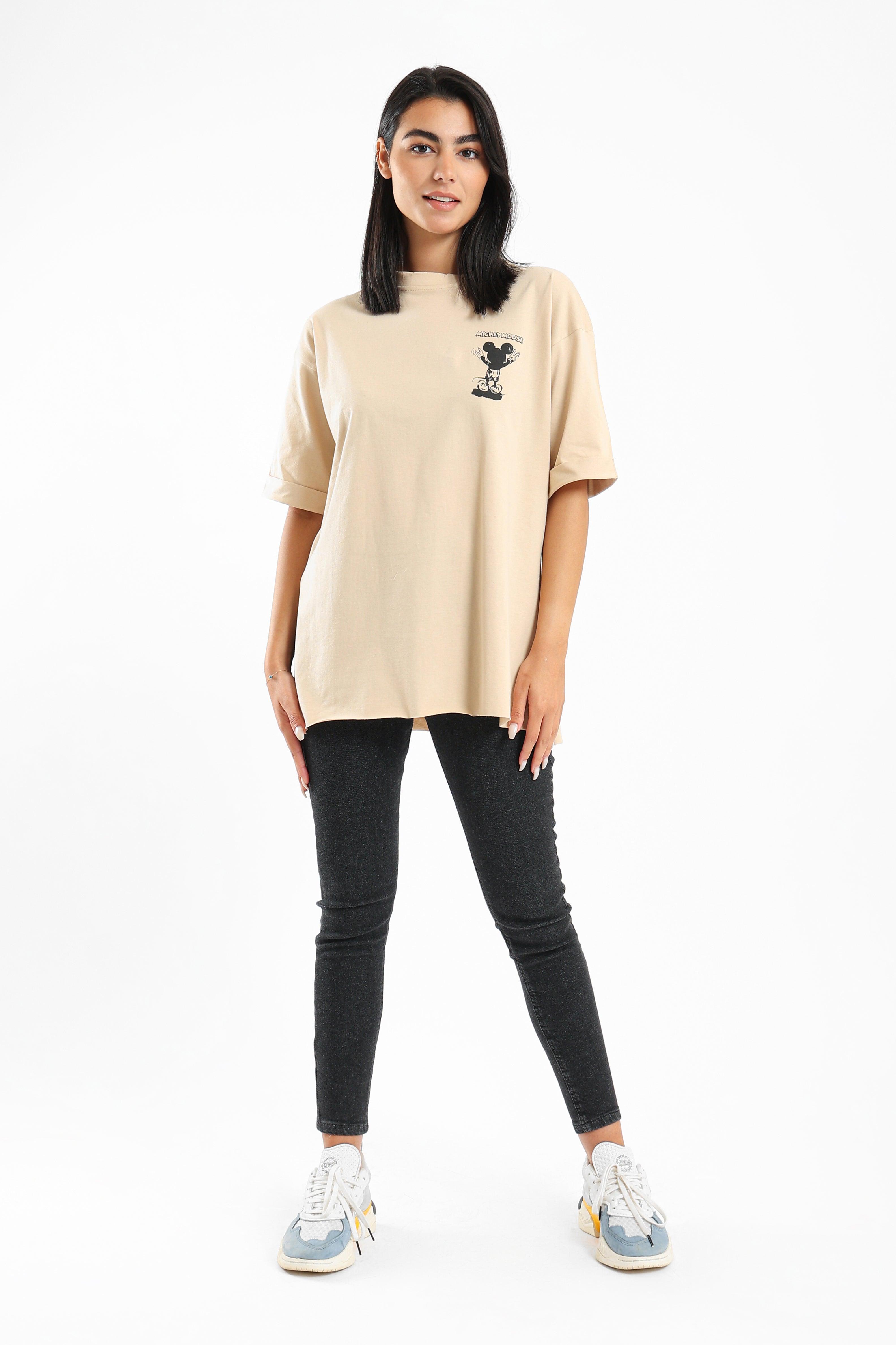 Printed T-shirt With 2 Slits - Clue Wear