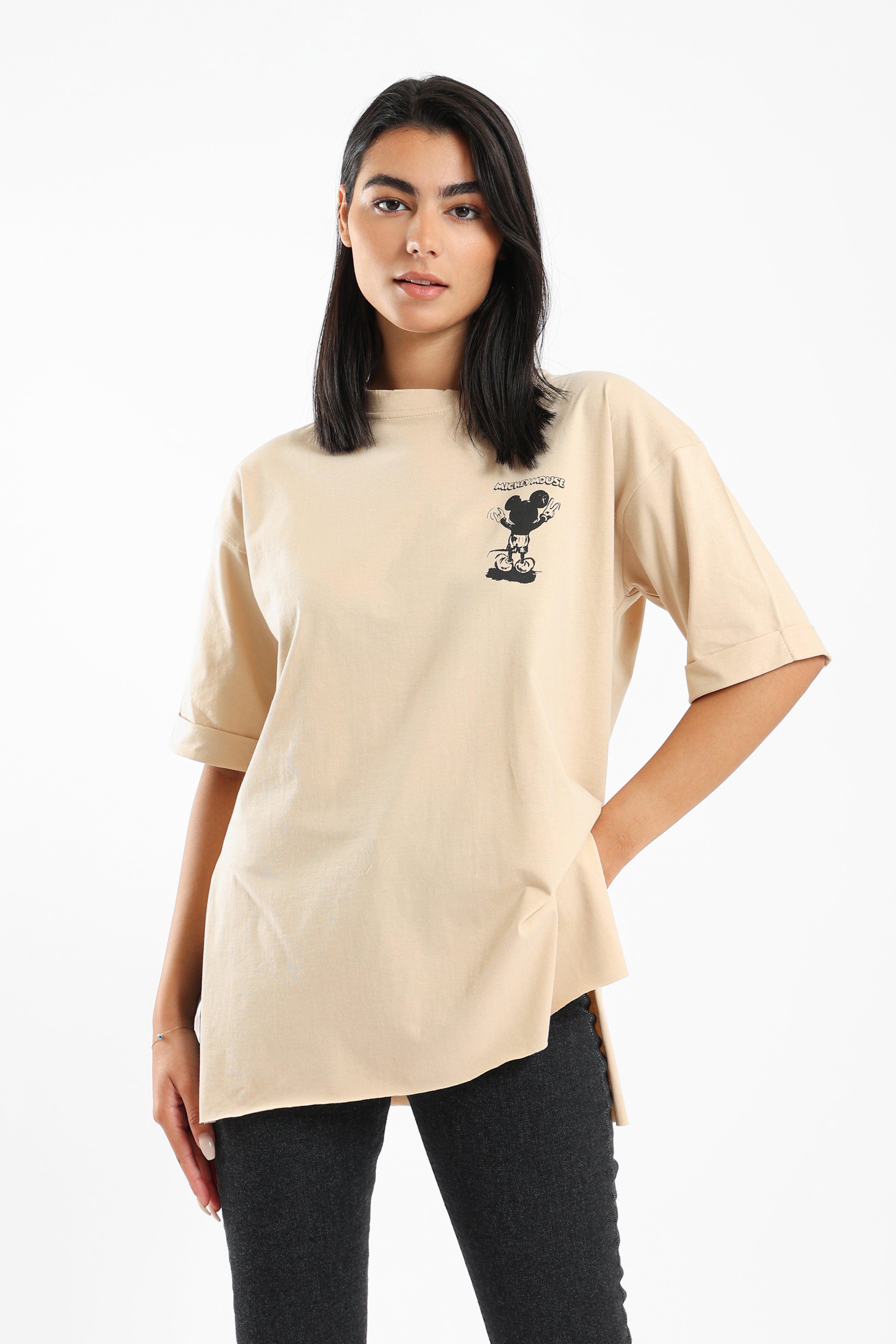 Printed T-shirt With 2 Slits - Clue Wear
