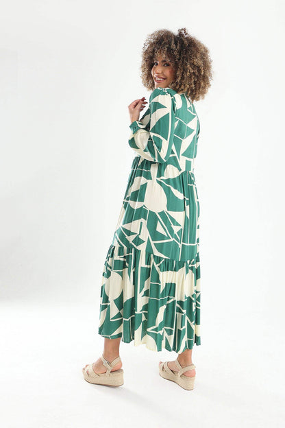 Printed Tiered Shirt Dress - Carina - ÙƒØ§Ø±ÙŠÙ†Ø§