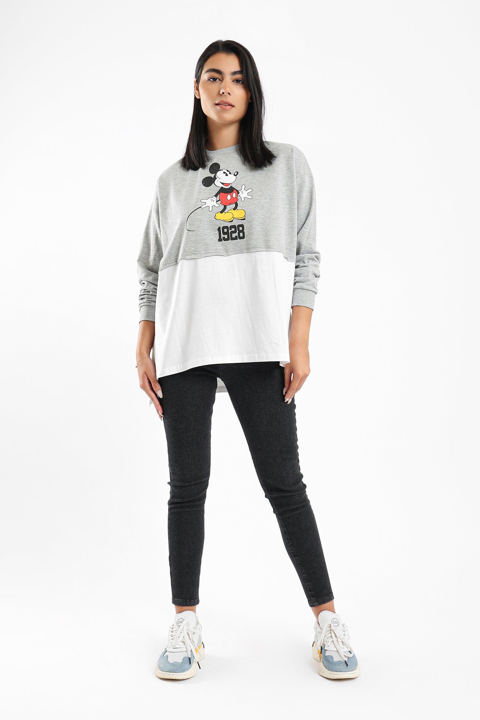 Printed Two Tone Sweatshirt - Clue Wear