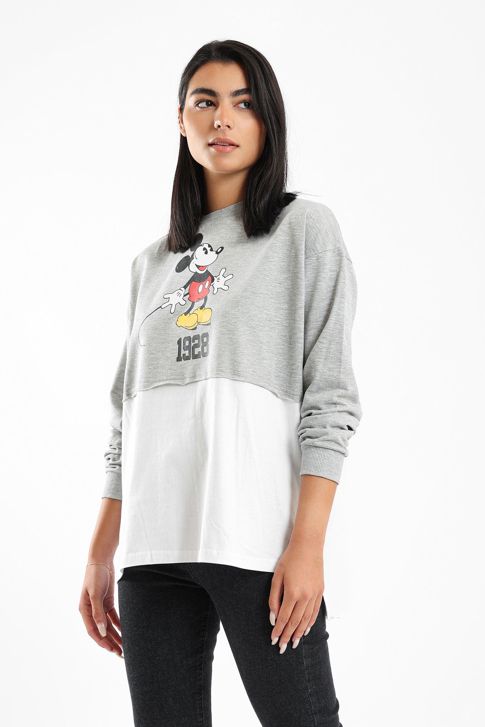 Printed Two Tone Sweatshirt - Clue Wear