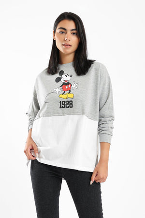 Printed Two Tone Sweatshirt - Clue Wear