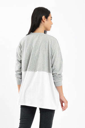 Printed Two Tone Sweatshirt - Clue Wear