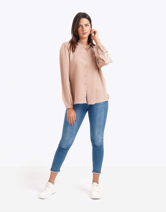 Puffed Long Sleeves Shirt - Carina - ÙƒØ§Ø±ÙŠÙ†Ø§