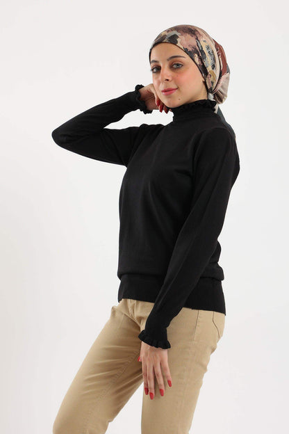 Pullover with Frilled Cuffs - Carina - ÙƒØ§Ø±ÙŠÙ†Ø§