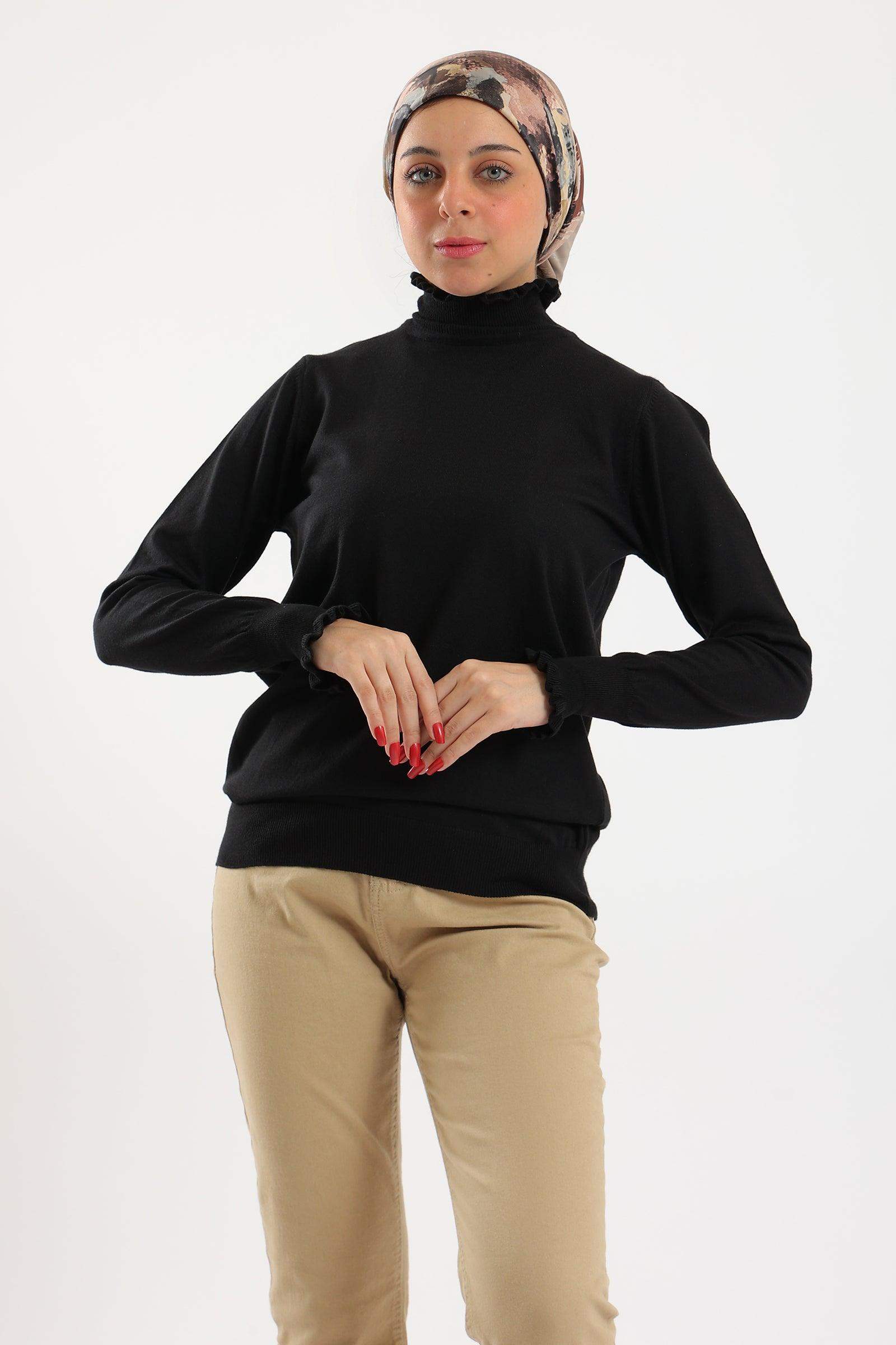 Pullover with Frilled Cuffs - Carina - ÙƒØ§Ø±ÙŠÙ†Ø§