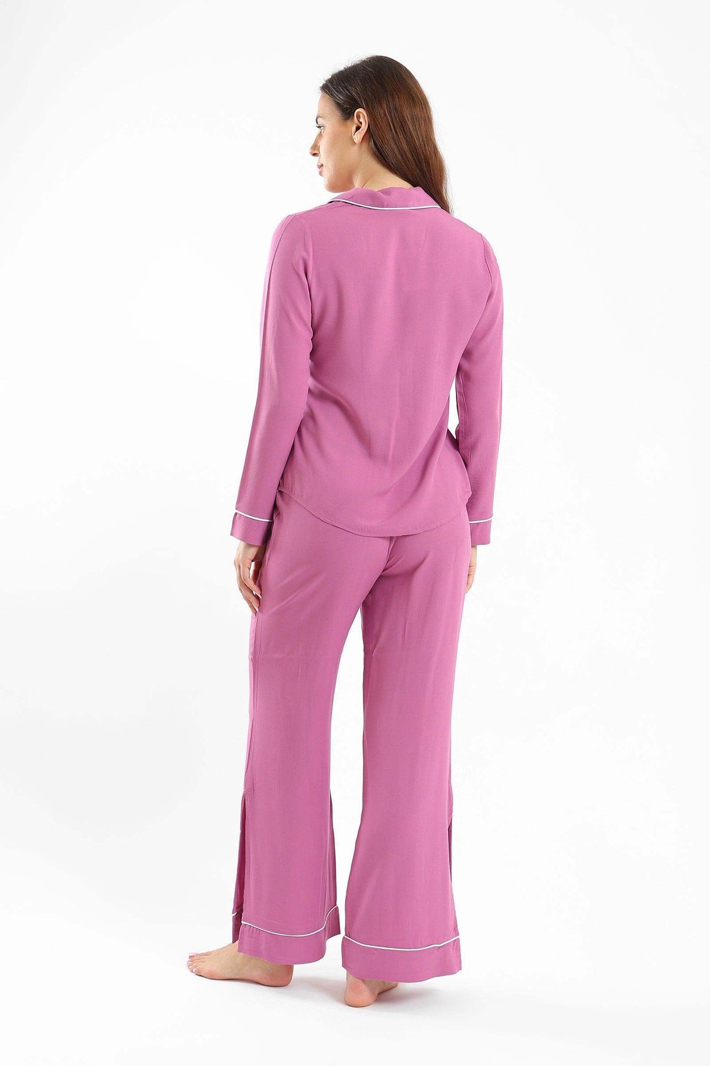 Purple Long Sleeves Pyjama Set - Carina - ÙƒØ§Ø±ÙŠÙ†Ø§