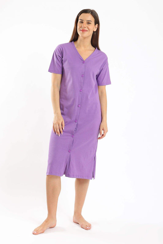 Purple V-Neck Dress - Carina - ÙƒØ§Ø±ÙŠÙ†Ø§