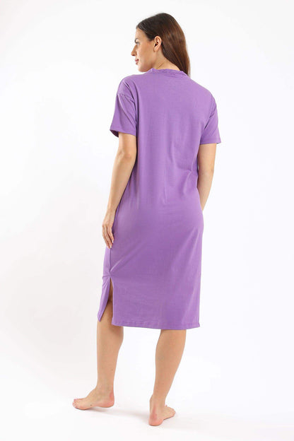 Purple V-Neck Dress - Carina - ÙƒØ§Ø±ÙŠÙ†Ø§