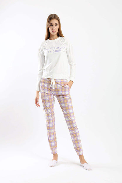 Pyjama Set with Checkered Pants - Carina - ÙƒØ§Ø±ÙŠÙ†Ø§