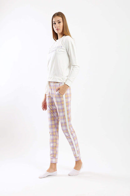 Pyjama Set with Checkered Pants - Carina - ÙƒØ§Ø±ÙŠÙ†Ø§