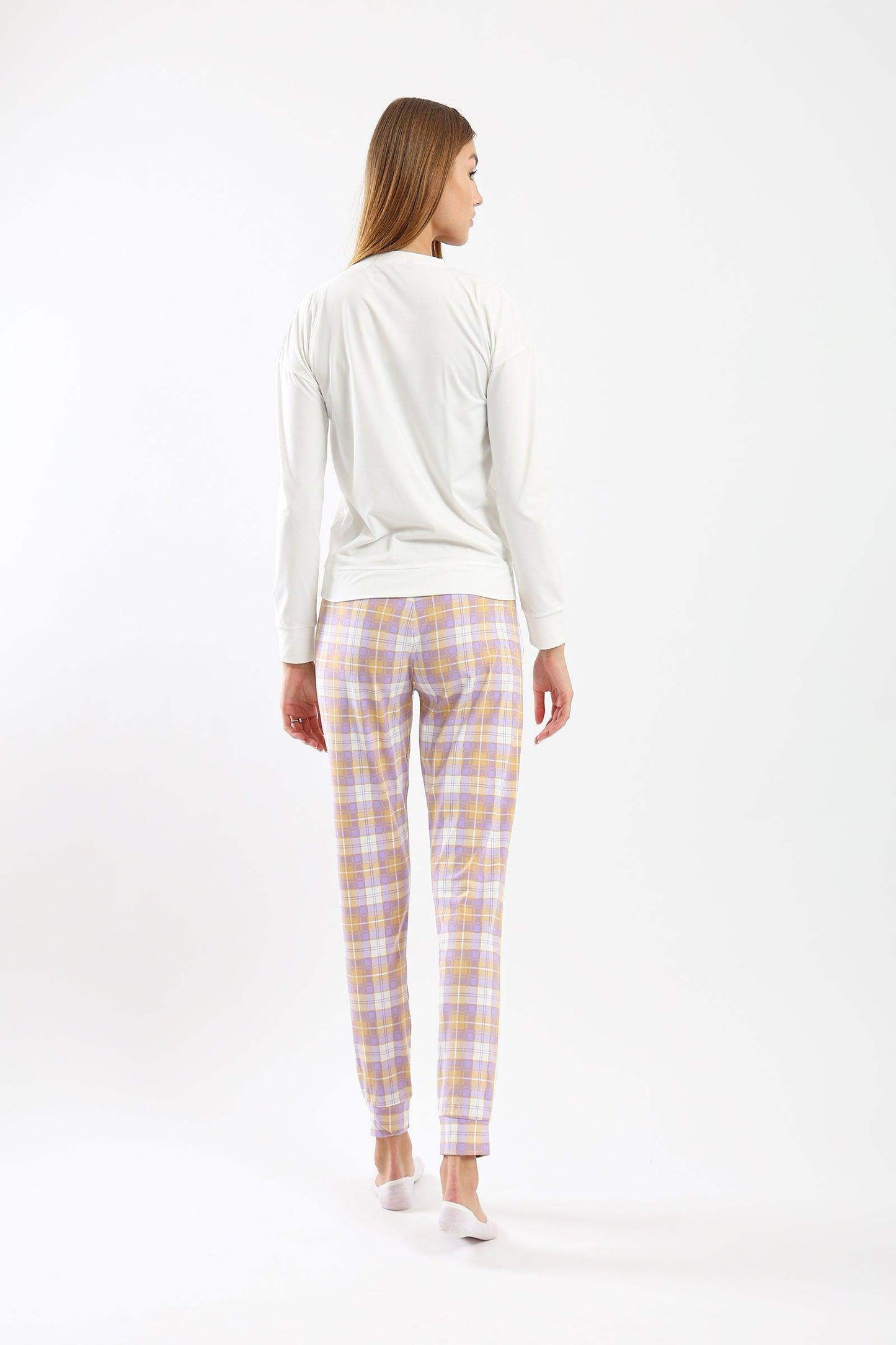 Pyjama Set with Checkered Pants - Carina - ÙƒØ§Ø±ÙŠÙ†Ø§