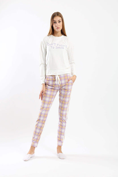 Pyjama Set with Checkered Pants - Carina - ÙƒØ§Ø±ÙŠÙ†Ø§