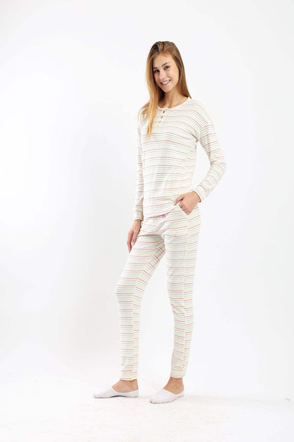 Pyjama Set with Colored Stripes - Carina - ÙƒØ§Ø±ÙŠÙ†Ø§