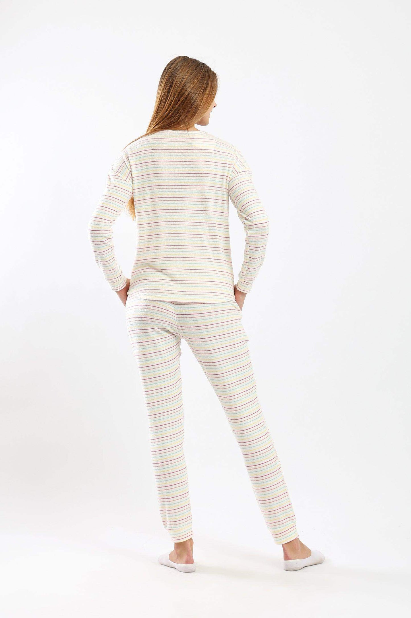 Pyjama Set with Colored Stripes - Carina - ÙƒØ§Ø±ÙŠÙ†Ø§