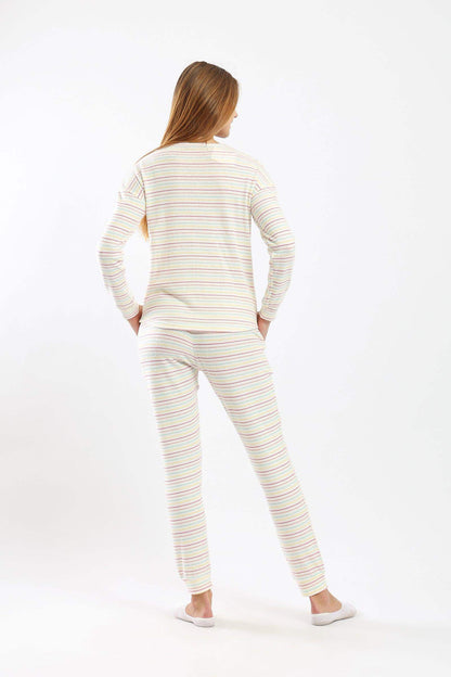 Pyjama Set with Colored Stripes - Carina - ÙƒØ§Ø±ÙŠÙ†Ø§