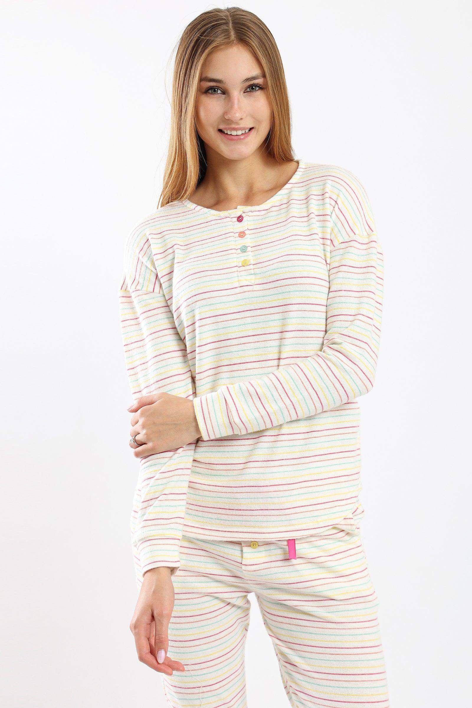 Pyjama Set with Colored Stripes - Carina - ÙƒØ§Ø±ÙŠÙ†Ø§