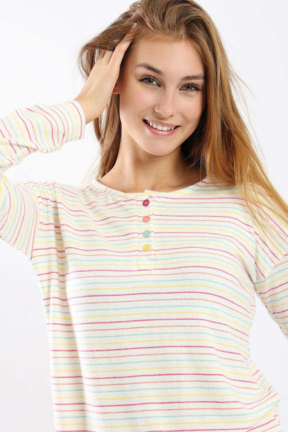 Pyjama Set with Colored Stripes - Carina - ÙƒØ§Ø±ÙŠÙ†Ø§