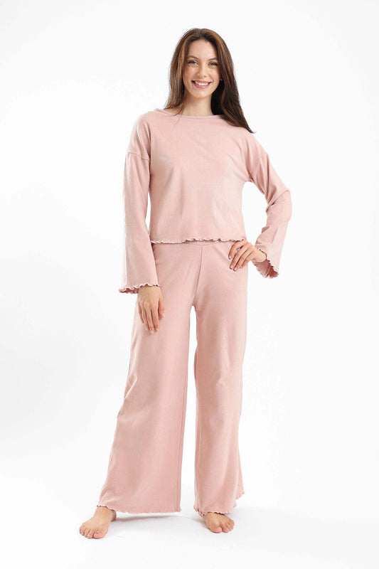 Pyjama Set with Frilled Hem - Carina - ÙƒØ§Ø±ÙŠÙ†Ø§