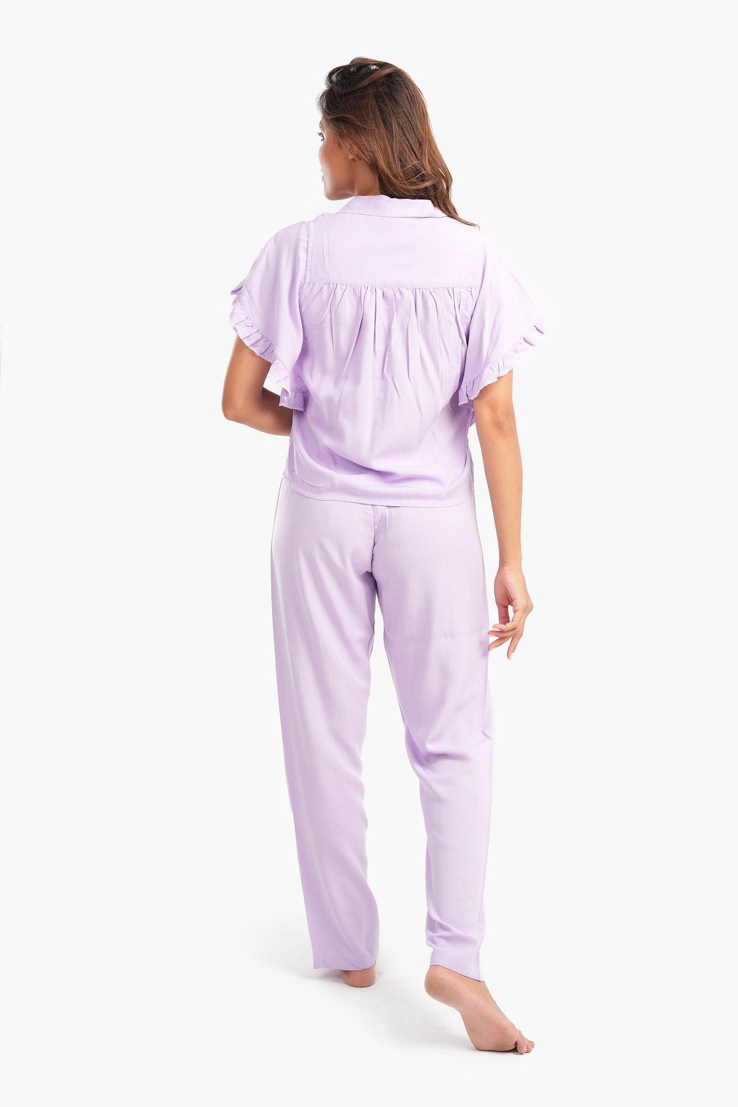 Pyjama Set with Ruffled Sleeves - Carina - ÙƒØ§Ø±ÙŠÙ†Ø§