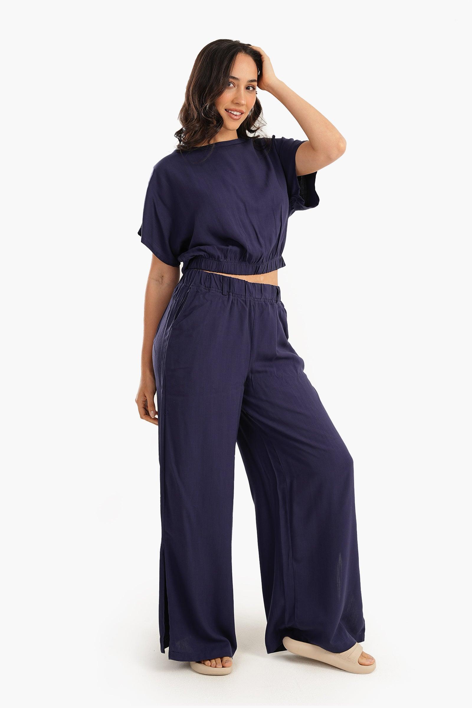 Pyjama Set with Side Slits - Carina - ÙƒØ§Ø±ÙŠÙ†Ø§