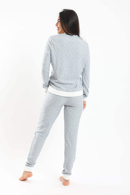 Pyjama Set with White Ribbed Edges - Carina - ÙƒØ§Ø±ÙŠÙ†Ø§