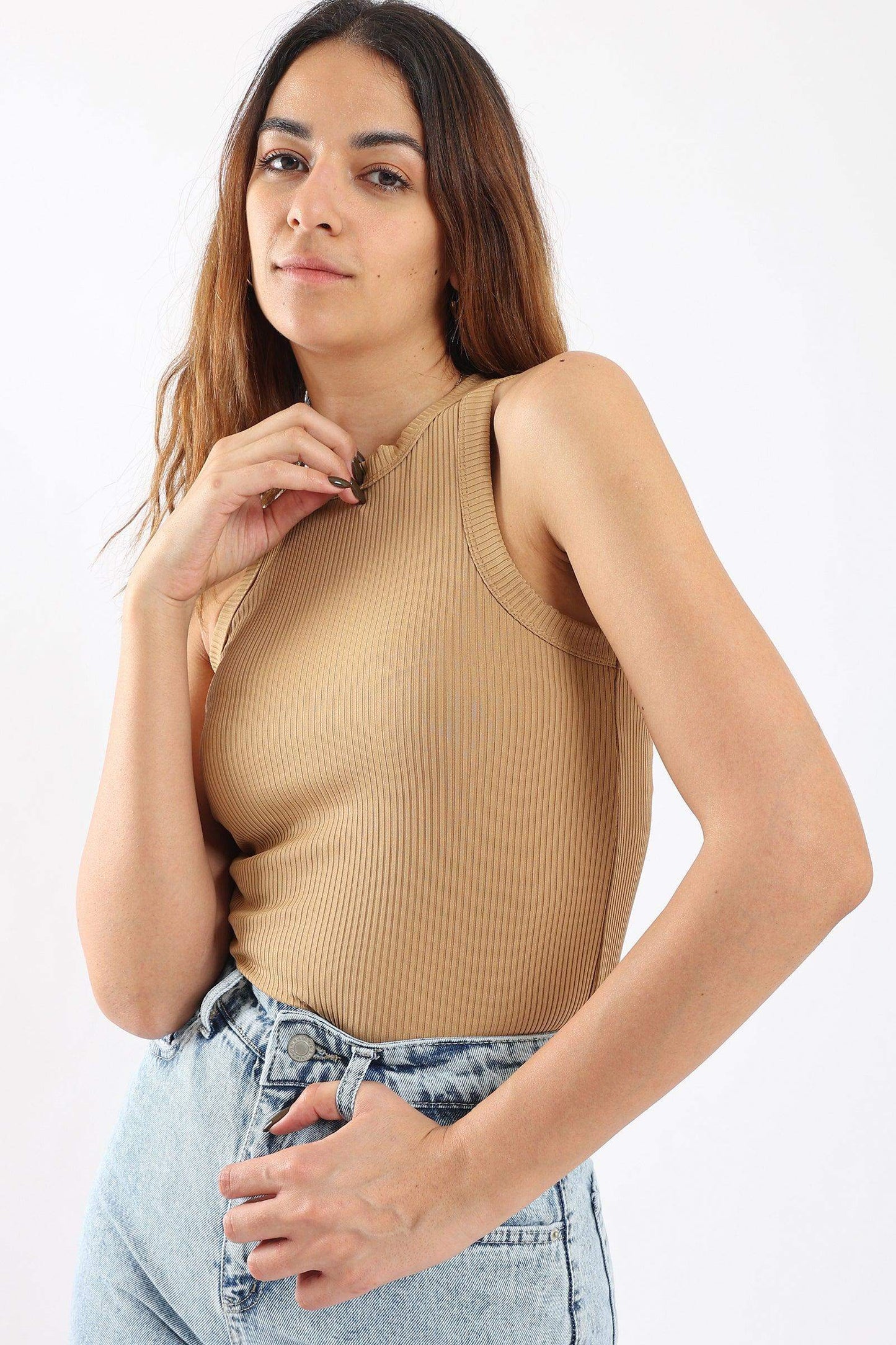 Racer Back Ribbed Top - Carina - ÙƒØ§Ø±ÙŠÙ†Ø§