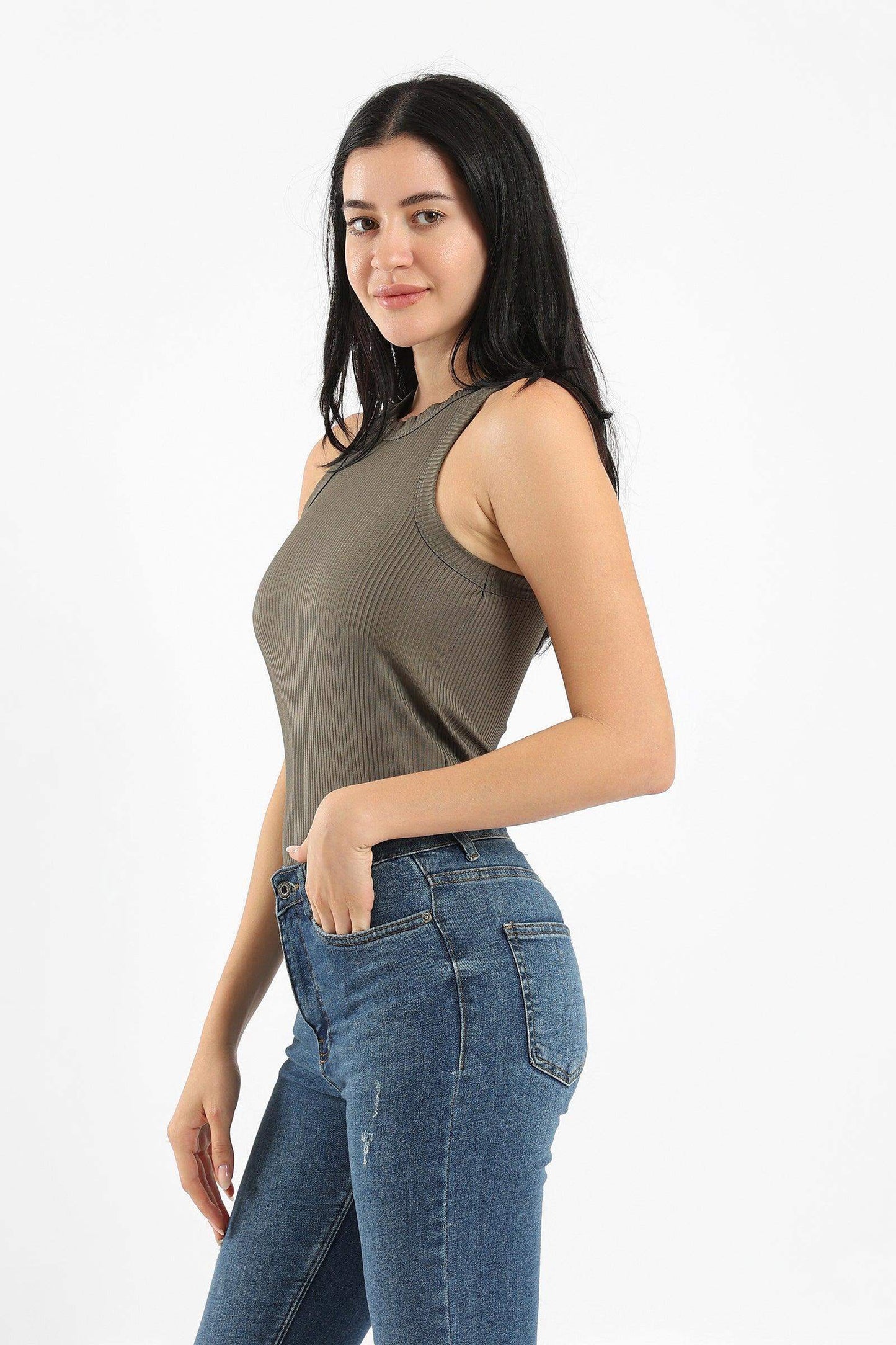 Racer Back Ribbed Top - Carina - ÙƒØ§Ø±ÙŠÙ†Ø§