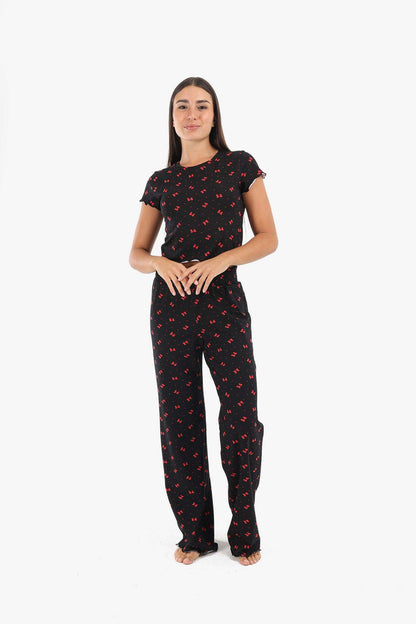 Red Ribbon Pyjama Set - Carina - ÙƒØ§Ø±ÙŠÙ†Ø§