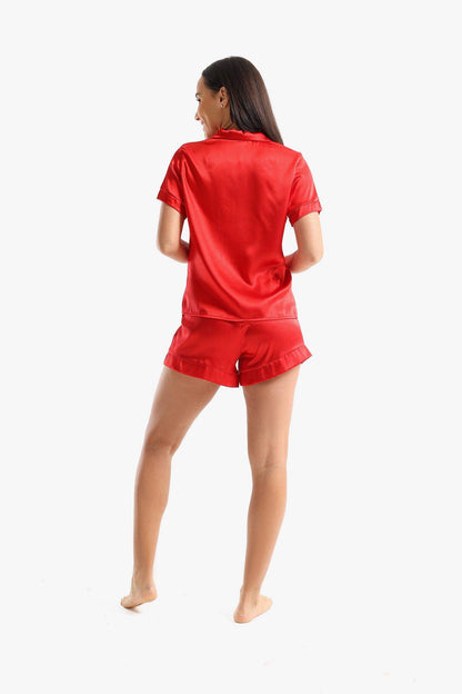 Red Satin Pyjama Set - Carina - ÙƒØ§Ø±ÙŠÙ†Ø§