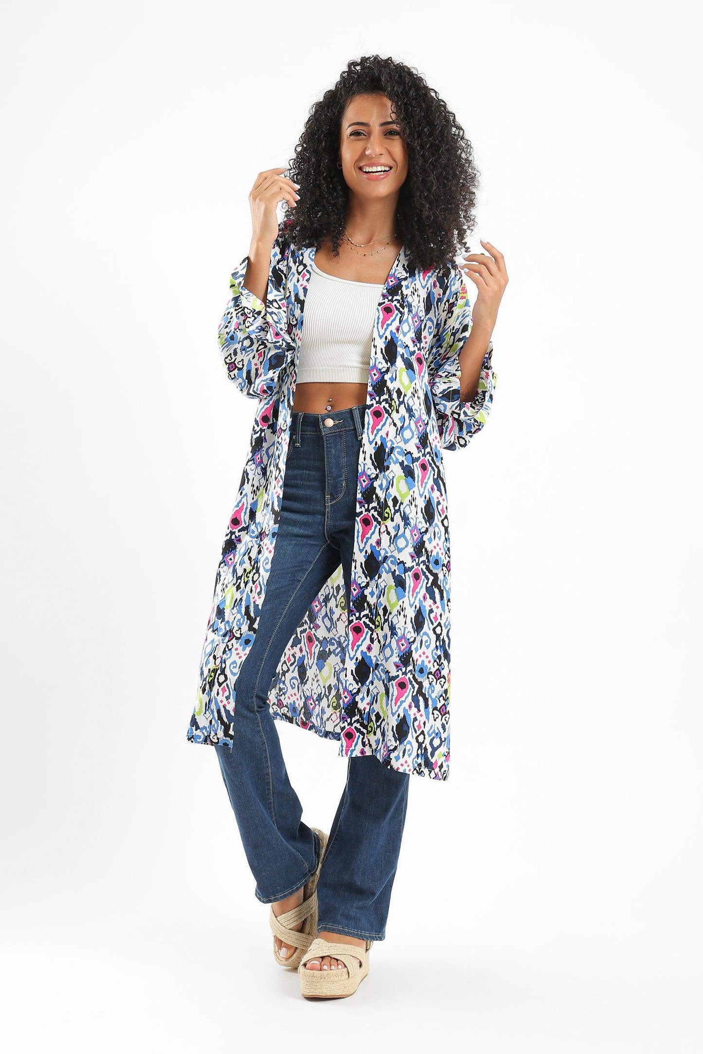 Relaxed Fit Printed Kimono - Carina - ÙƒØ§Ø±ÙŠÙ†Ø§