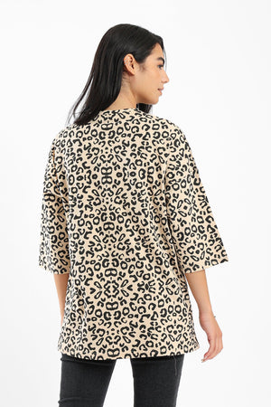Relaxed Leopard Printed T-shirt - Clue Wear