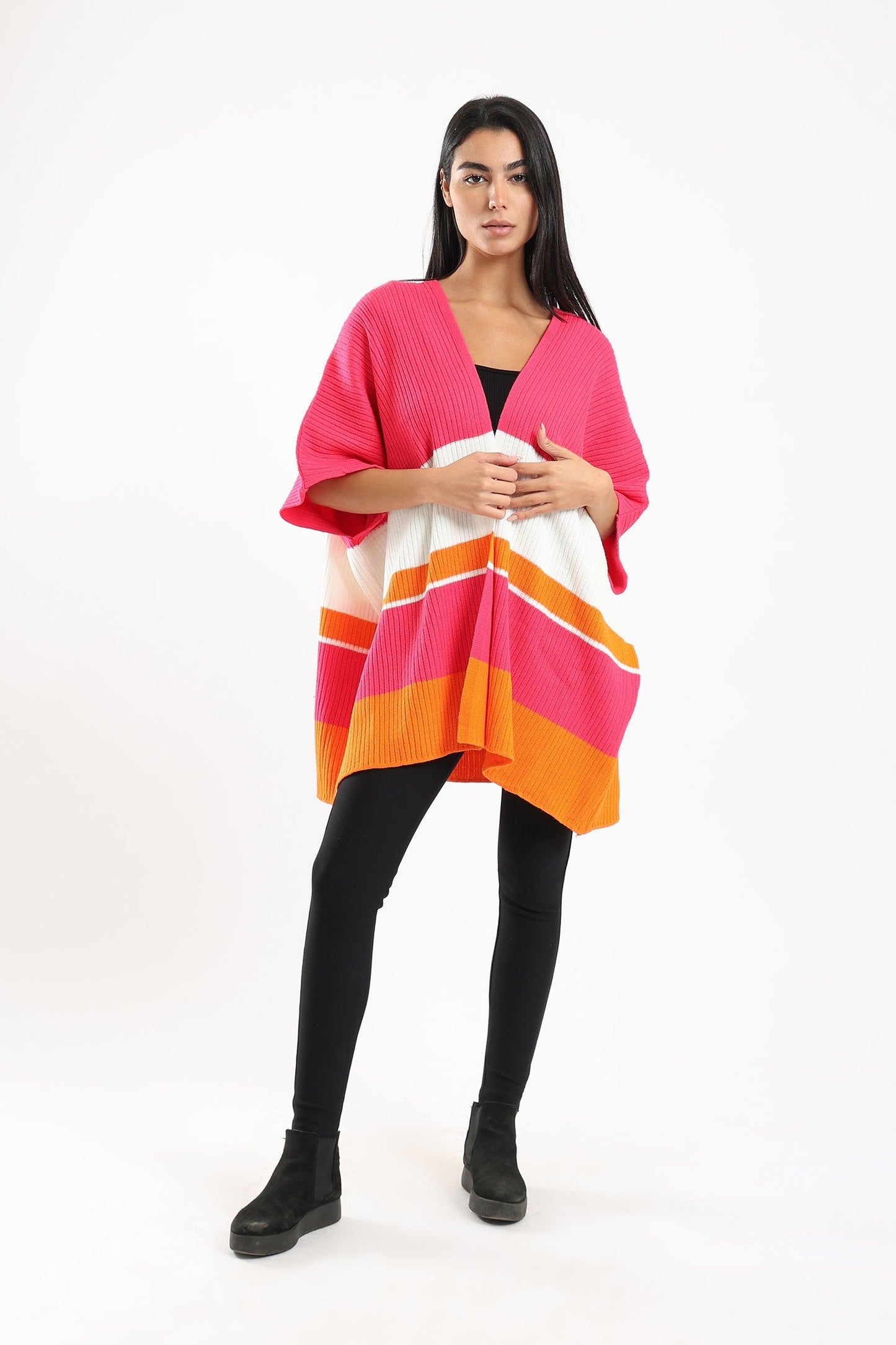 Ribbed Cape Sleeves Poncho - Clue Wear