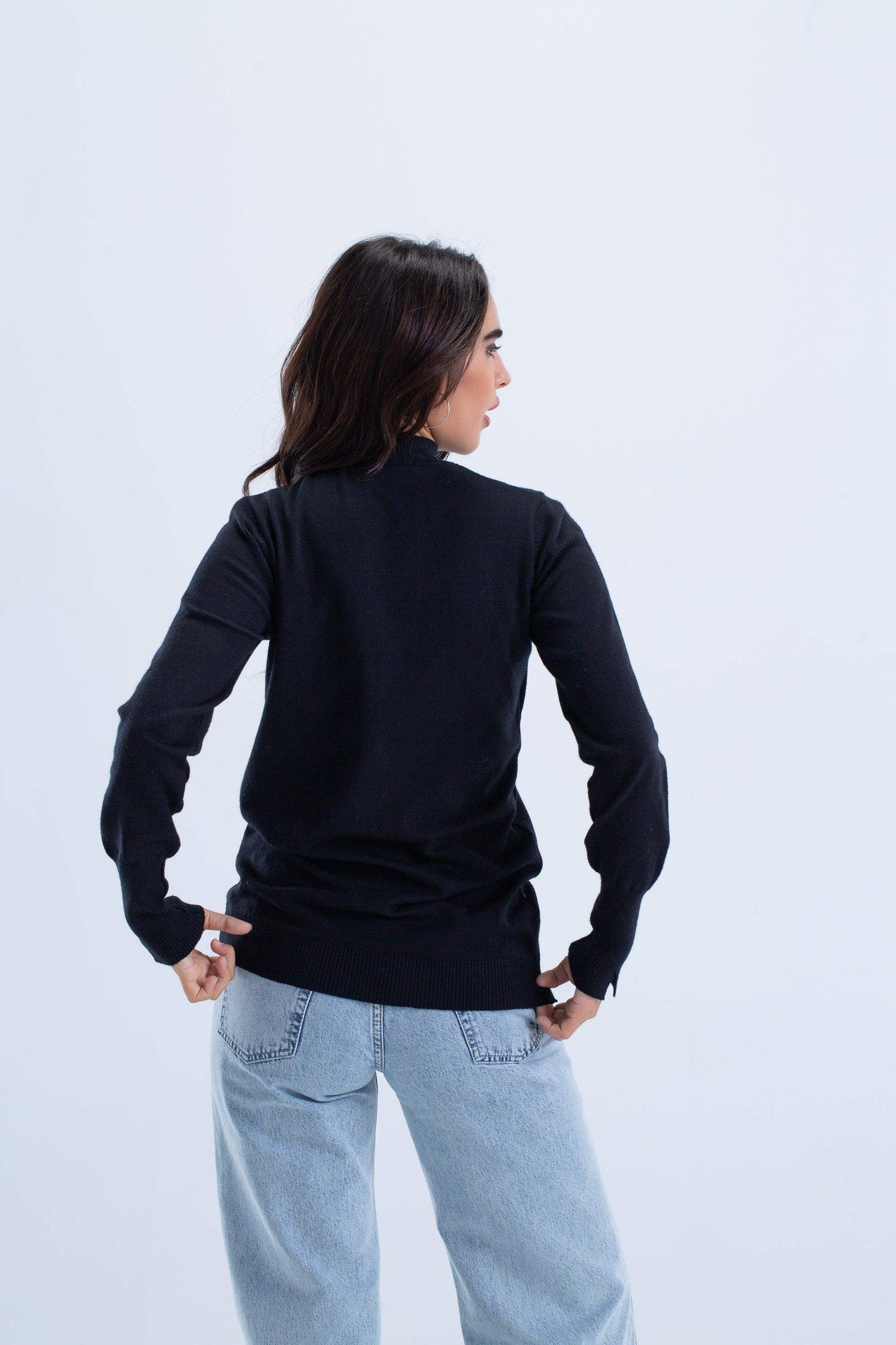 Ribbed Crew Neck Pullover - Carina - ÙƒØ§Ø±ÙŠÙ†Ø§