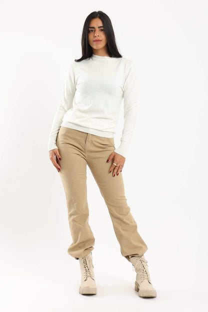 Ribbed Crew Neck Pullover - Carina - ÙƒØ§Ø±ÙŠÙ†Ø§