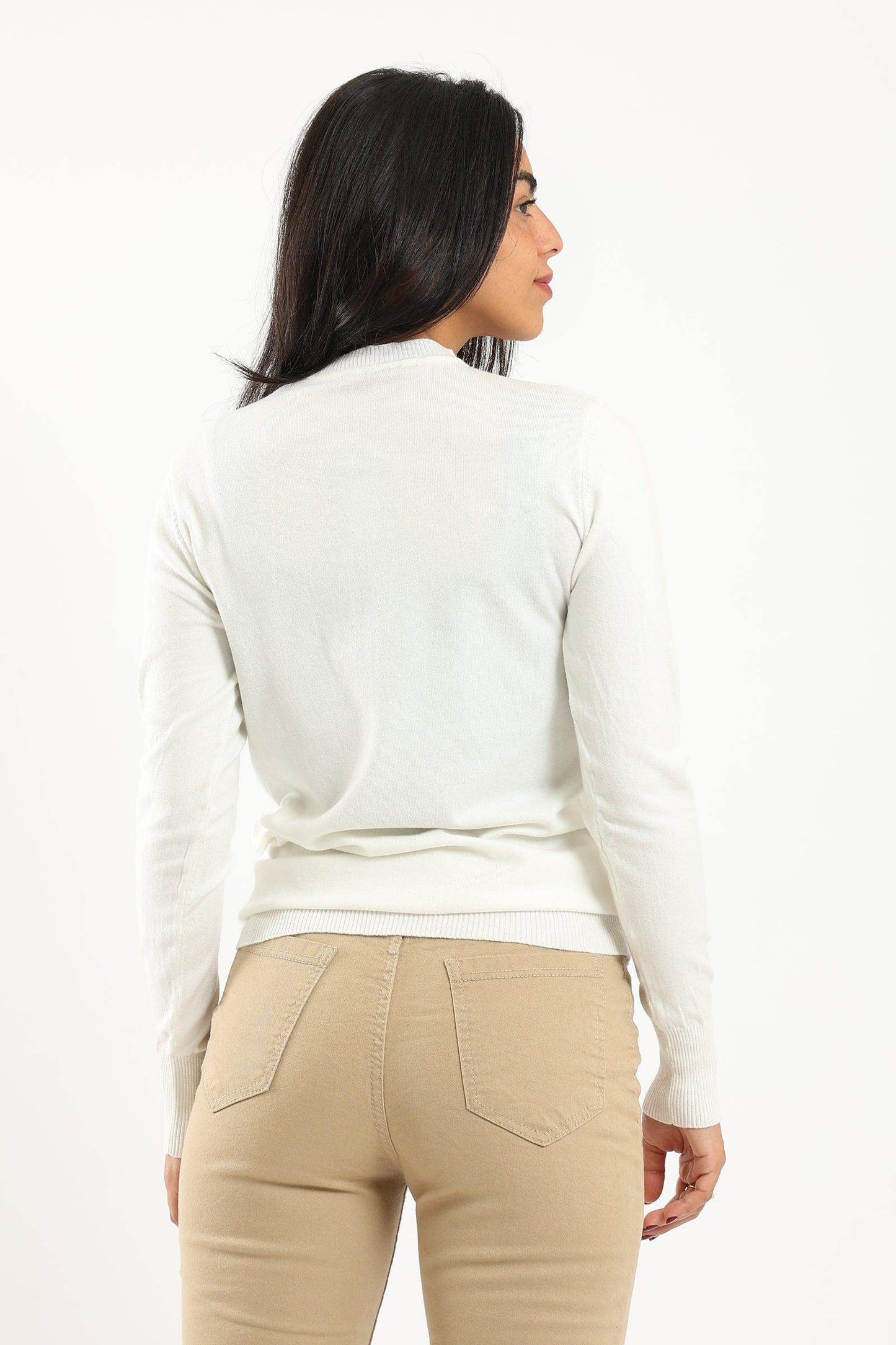 Ribbed Crew Neck Pullover - Carina - ÙƒØ§Ø±ÙŠÙ†Ø§