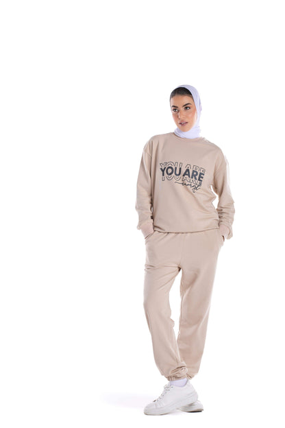 Ribbed Edges Lounge Sweatshirt - Carina - ÙƒØ§Ø±ÙŠÙ†Ø§