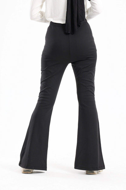 Ribbed Flared Pants With Front Slit - Carina - ÙƒØ§Ø±ÙŠÙ†Ø§