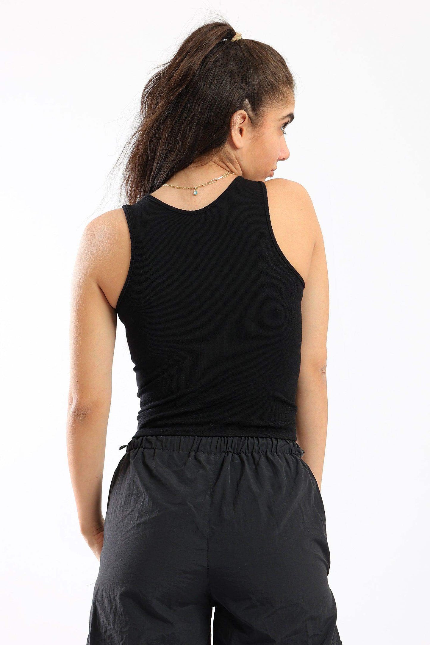 Ribbed Front Cut Out Top - Carina - ÙƒØ§Ø±ÙŠÙ†Ø§