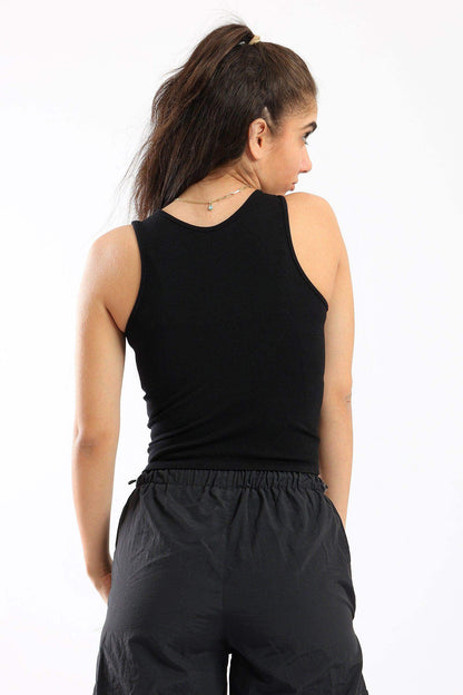 Ribbed Front Cut Out Top - Carina - ÙƒØ§Ø±ÙŠÙ†Ø§