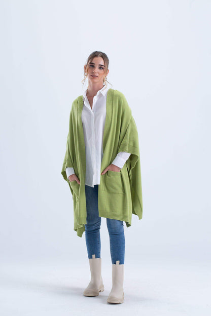 Ribbed Hem Hooded Poncho - Carina - ÙƒØ§Ø±ÙŠÙ†Ø§