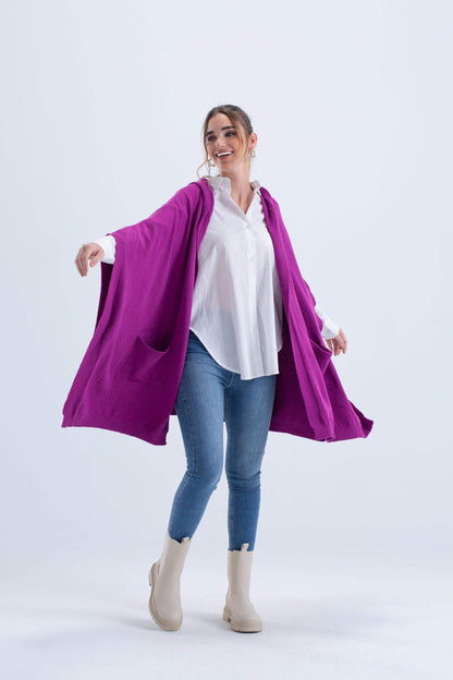 Ribbed Hem Hooded Poncho - Carina - ÙƒØ§Ø±ÙŠÙ†Ø§