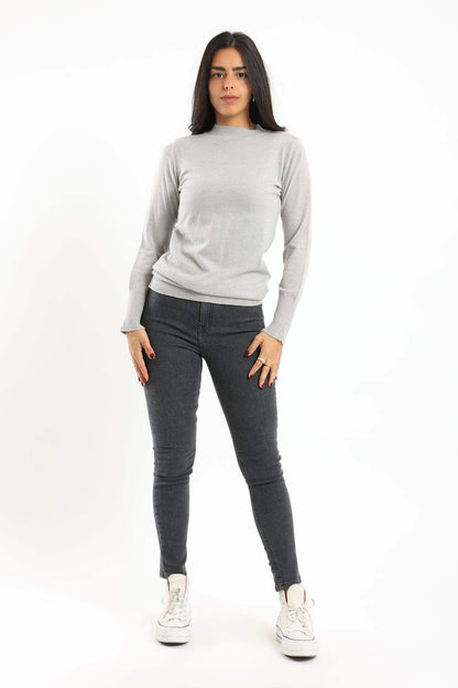 Ribbed Hem Plain Pullover - Carina - ÙƒØ§Ø±ÙŠÙ†Ø§