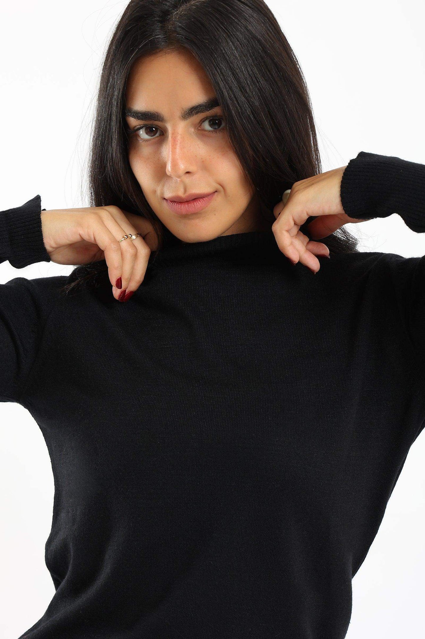 Ribbed Hem Plain Pullover - Carina - ÙƒØ§Ø±ÙŠÙ†Ø§