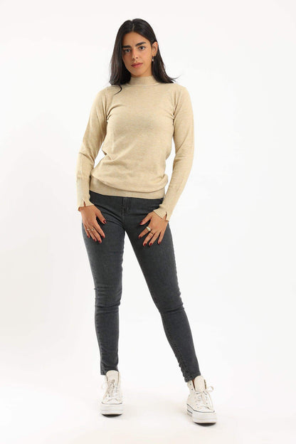 Ribbed Hem Plain Pullover - Carina - ÙƒØ§Ø±ÙŠÙ†Ø§