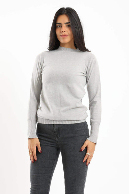 Ribbed Hem Plain Pullover - Carina - ÙƒØ§Ø±ÙŠÙ†Ø§