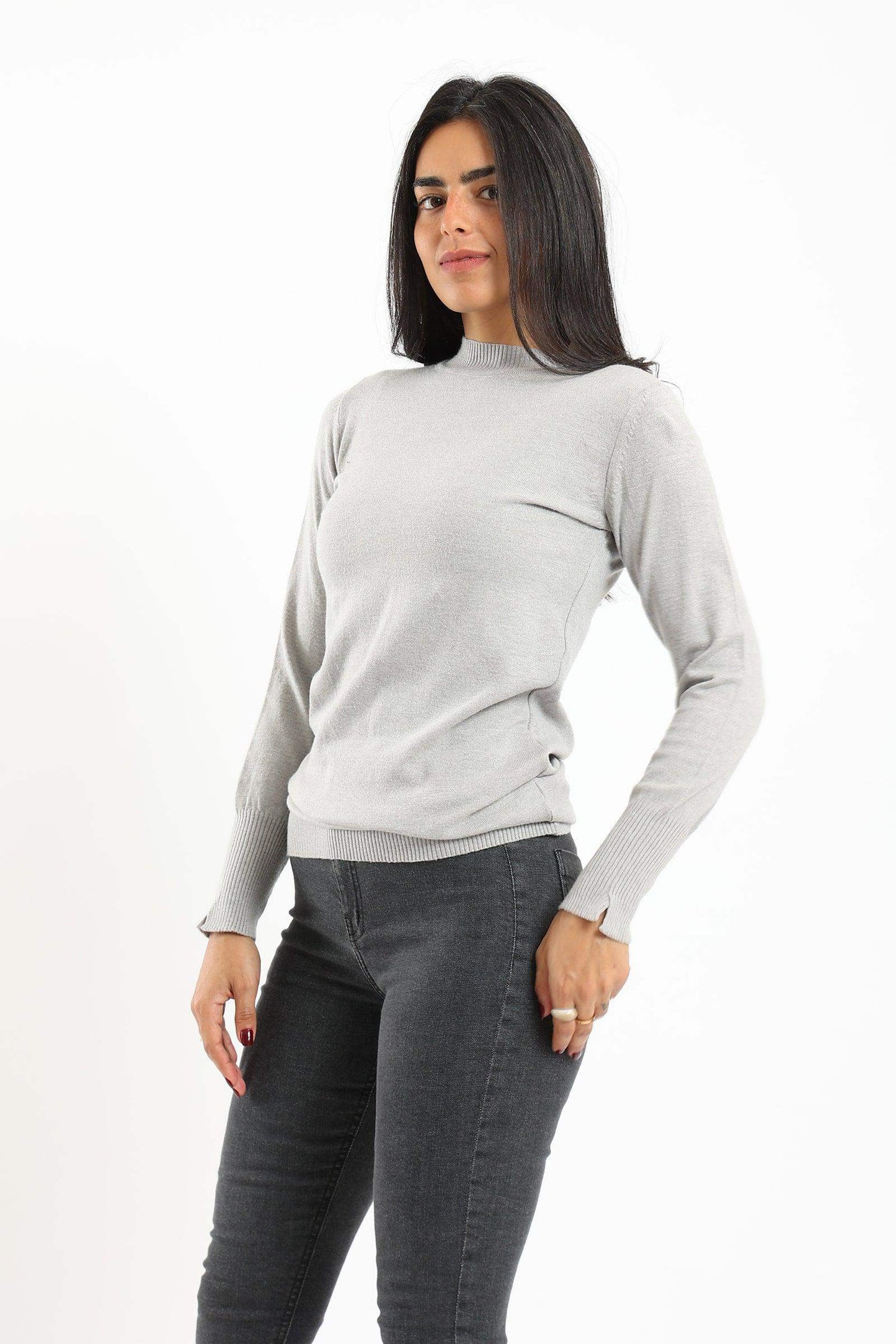 Ribbed Hem Plain Pullover - Carina - ÙƒØ§Ø±ÙŠÙ†Ø§