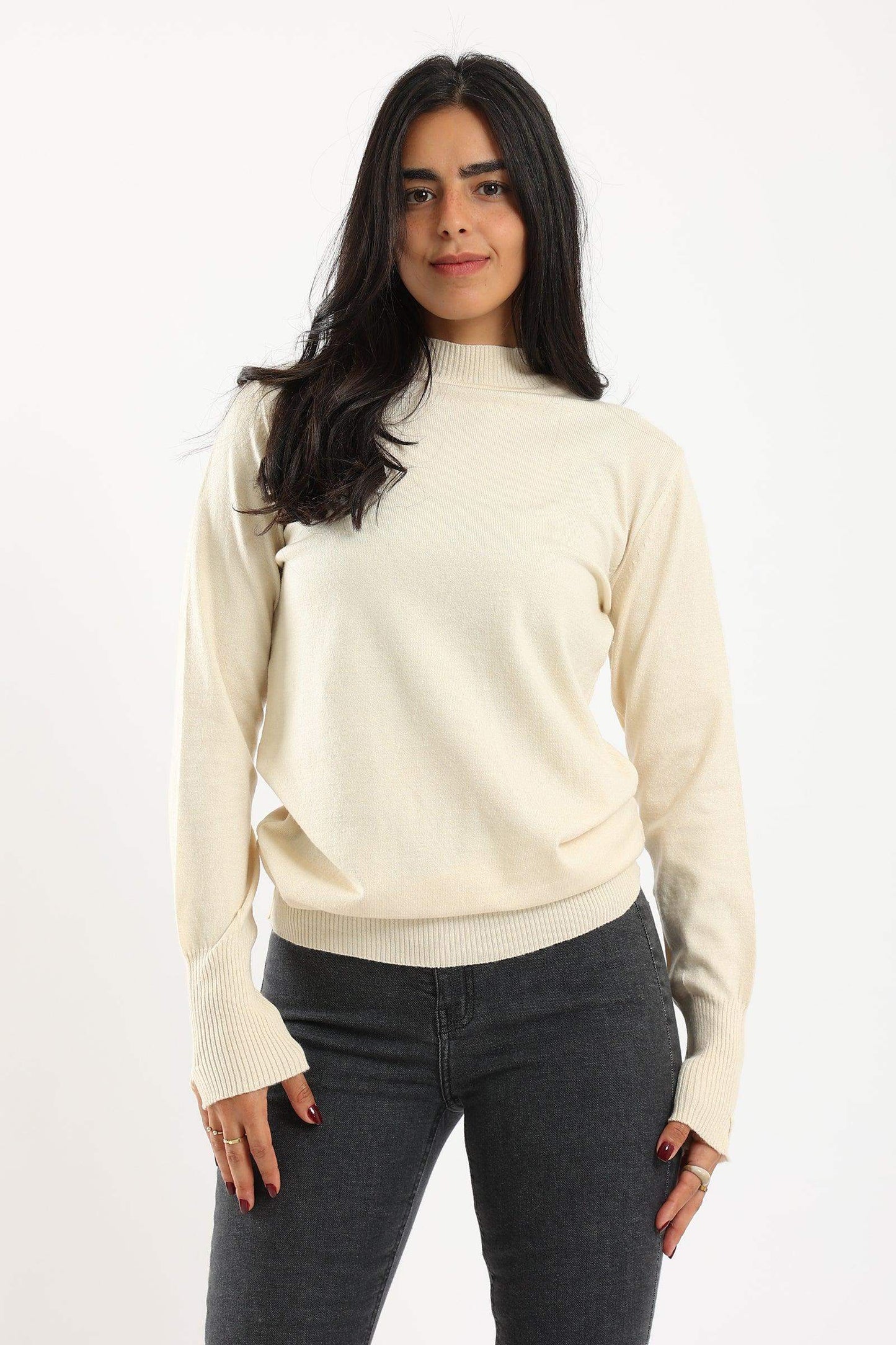 Ribbed Hem Plain Pullover - Carina - ÙƒØ§Ø±ÙŠÙ†Ø§